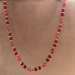 Korale Murano Millefiori granat